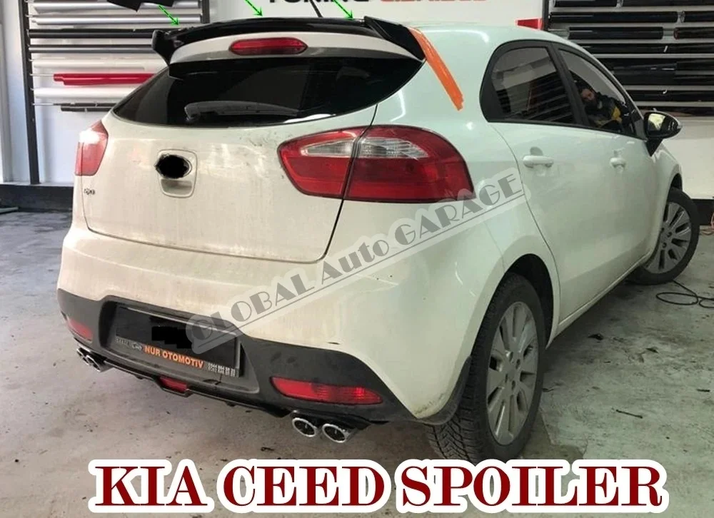 

Спойлер для Kia Rio 2012-2021, автомобильный аксессуар, универсальные спойлеры, автомобильная антенна, Стайлинг автомобиля, рассеиватели, разветвитель, Черная отделка