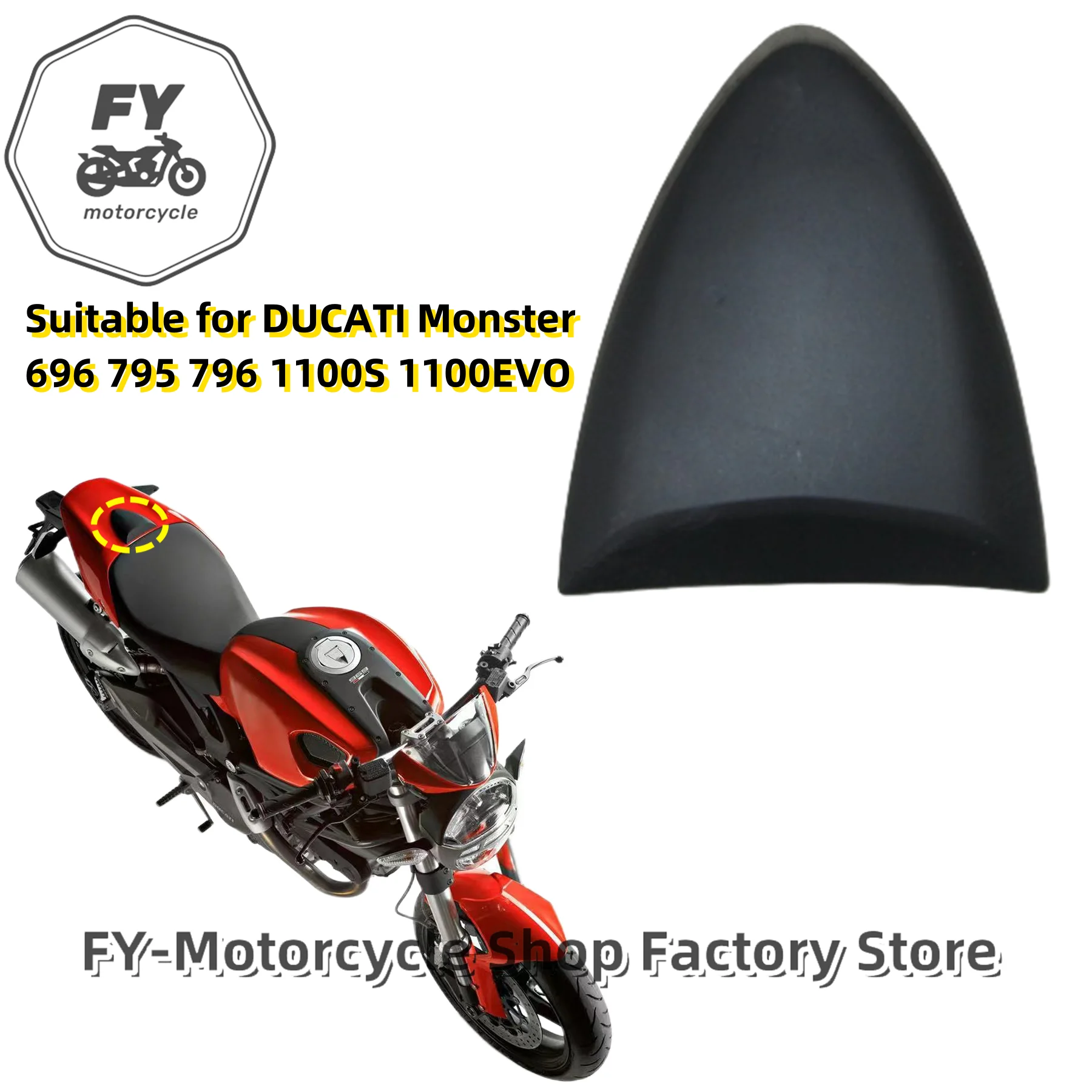 

Suitable For Ducati Monster 696 795 796 1100S 2009 - 2012 motorcycle rear passenger hard seat cover fairing hump part bolt