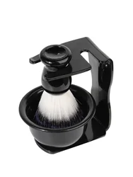 Gentleman's Premium Shaving Kit - Luxury Brush Set with Soap Dish and Stand - Ideal Gift (Shaving Rack 3Pcs)
