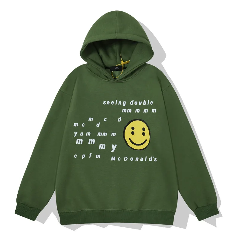 

2022 Autumn Winter Harajuku Print Travis Scott Hip Hop Hoodies Streetwear Retro Oversized Men Women Sweater Green Free Shipping