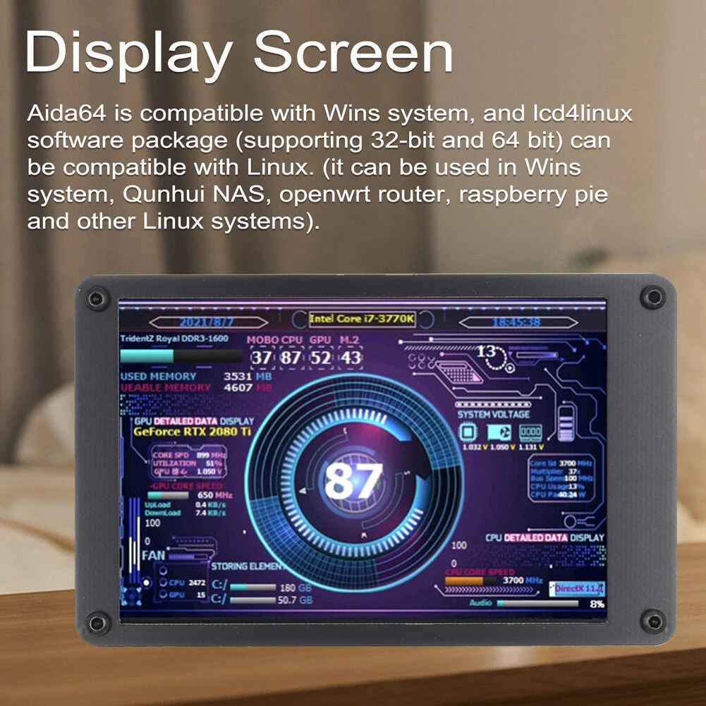  USB ǻ µ ͸ 3.5 ġ IPS DIY PC ÷  ȭ, CPU GPU RAM HDD ̴ ITX ̽ AIDA64