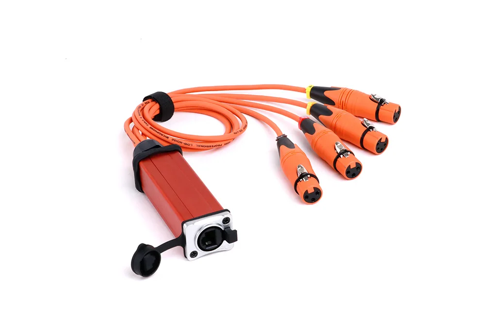 Wasserdichte rj45 cat5 Buchse an 4-Kanal 3pin xlr Buchse Multi-Netzwerk-Empfänger Audio kabel für Live-Bühne Home Studio-Aufnahme – Detail 6