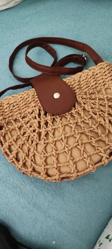 Yogodlns Summer Straw Bag For Women Fashion Semicircle Crossbody Bags photo review