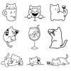 Simple cute kitten Temporary Tattoo,Lasts To 15 Days New Technology Magic Waterproof Semi Permanent Sticker. 1
