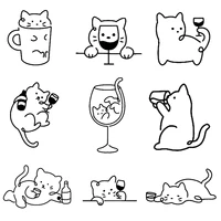 Simple cute kitten Temporary Tattoo,Lasts To 15 Days New Technology Magic Waterproof Semi Permanent Sticker. 1