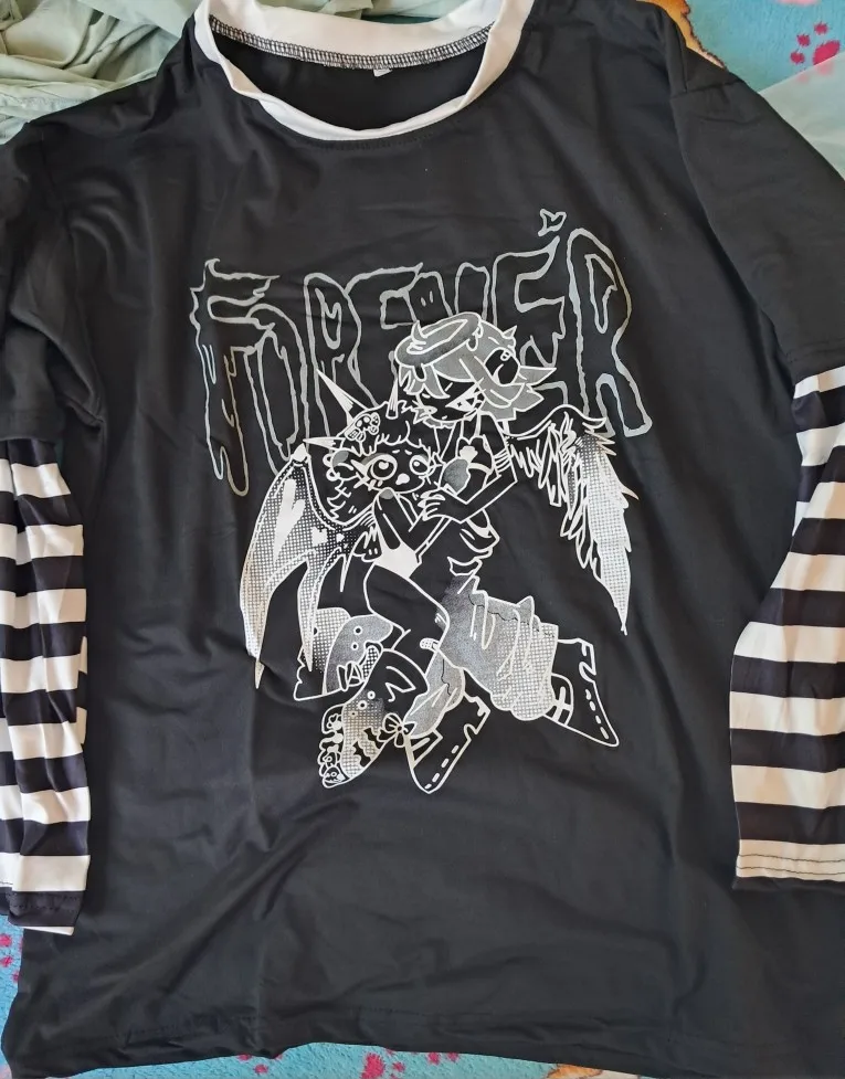 Striped Long Sleeves T-shirt - Animecore Aesthetic photo review