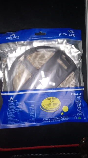 Fita Tira De Led 5050 5m Leds A Prova D'agua Branco Quente com silicone (Sem Fonte) photo review