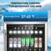 24'' Inch Under Counter/Freestanding Beverage Refrigerator Cooler Fridge Frost-Free Stainless Steel Beverage Cooler 190 Cans 2