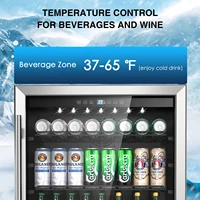 24'' Inch Under Counter/Freestanding Beverage Refrigerator Cooler Fridge Frost-Free Stainless Steel Beverage Cooler 190 Cans 2