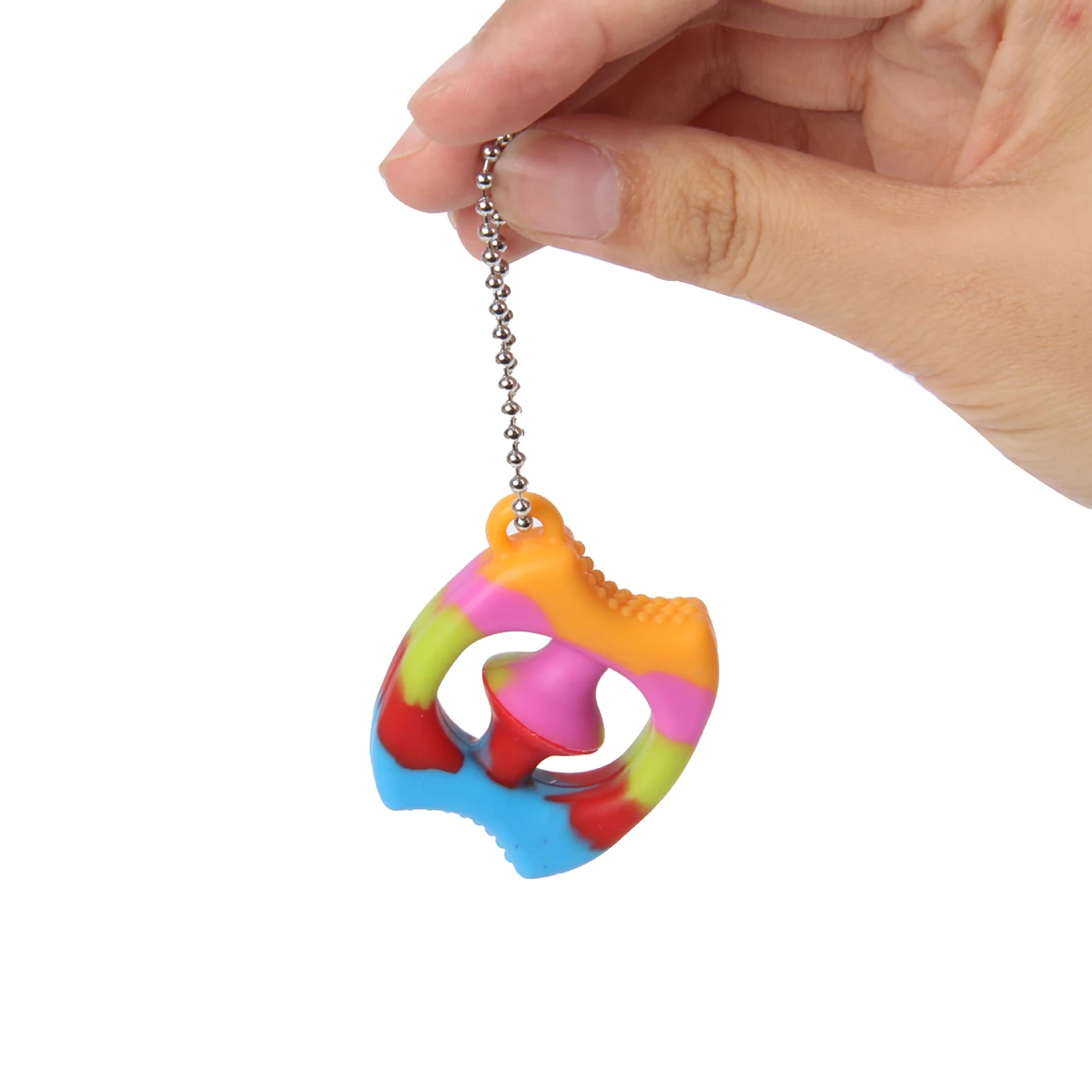 Fidget Sensor Toys Pop Mini Silicone Keychain Adults Stress Relief Sensor Toy Color pressed silicone finger suction cups