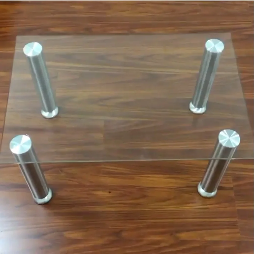 2Pcs Round Dia.50mm Stainless Steel Leveling Feet Leg For Coffee Tea Glass Top Aluminum Glass Adapter Circle