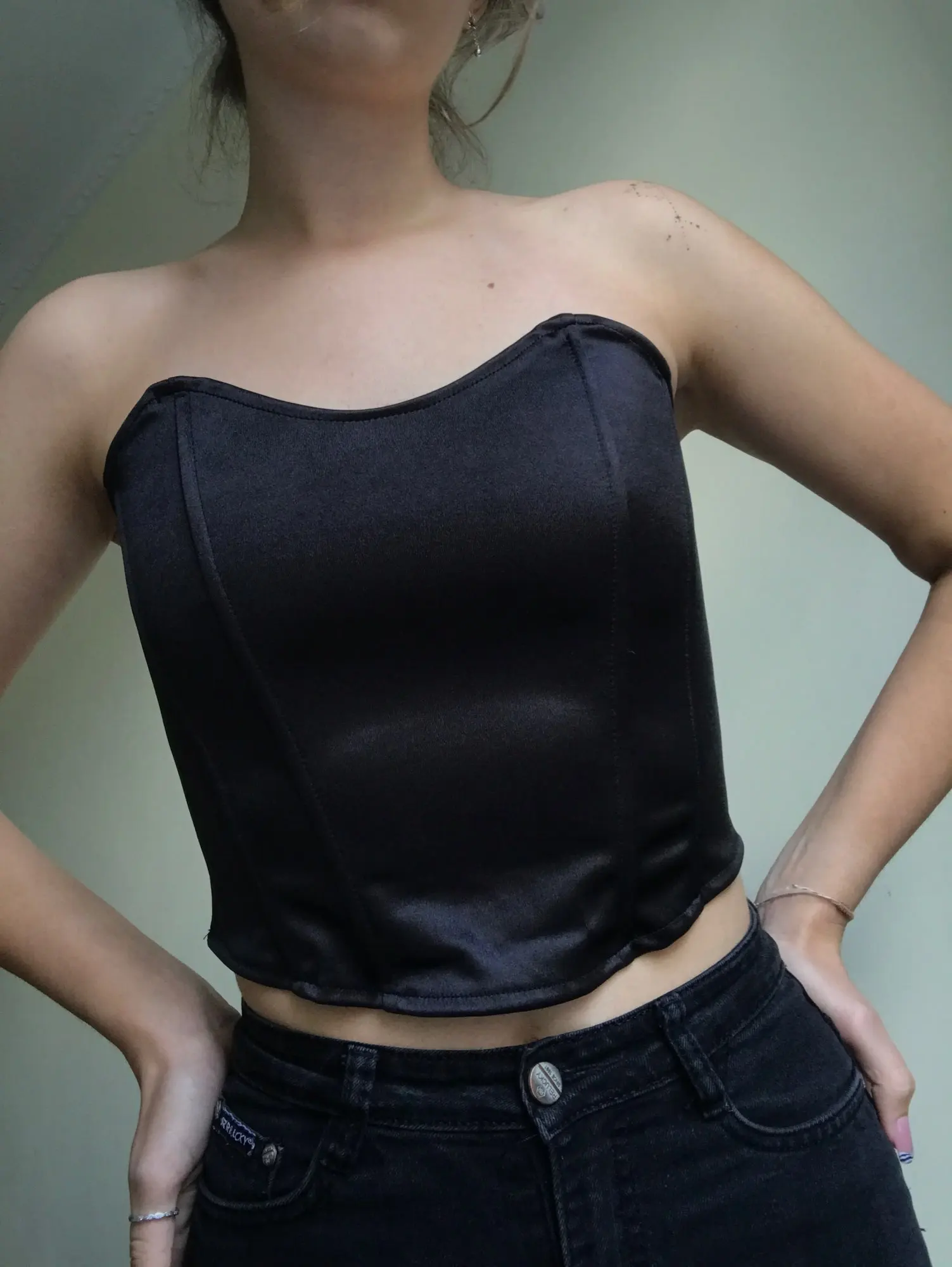 Women Tube Tops Solid Sleeveless Slim Skinny Corset Cropped Top 2023 Spring Summer Outfits photo review