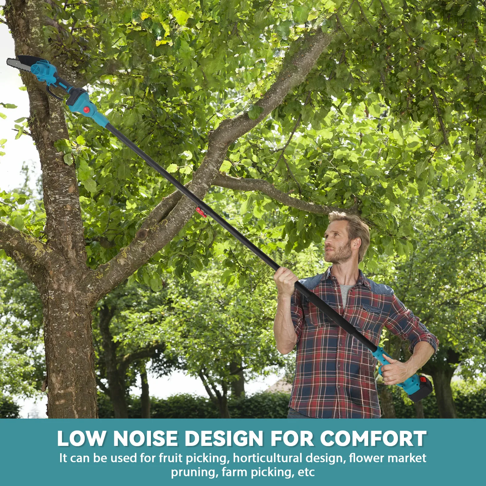 3-in-1 Bürstenloser Teleskopstab 40MM Elektrische Schere 6 Zoll Kettensäge für Gartenpflege, Kompatibel mit Makita 21V Akku – Detail 7
