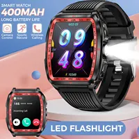 LaNikar New Military Smart Watch for Men1.8'' HD Barrel Screen 50M Waterproof LED Flashlight Fitness Tracker Heart Rate Monitor 1
