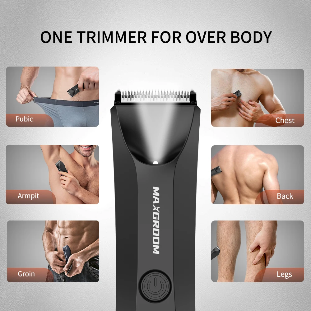MAXGROOM Shaver for Men Ball Trimmer for Groin Pubic Grooming Body Hair Trimmer Replaceable Ceramic Blade Heads Electric Razor 2
