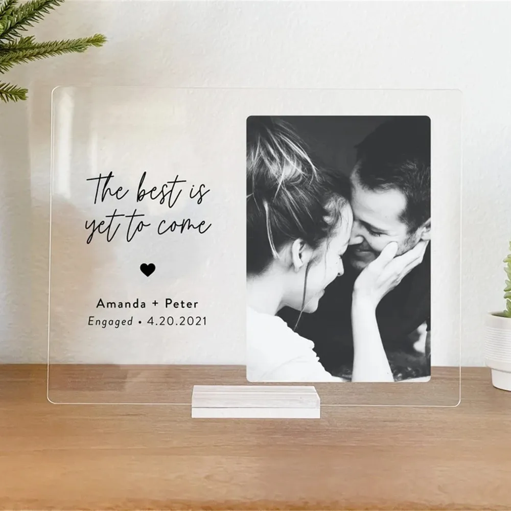 

Custom Photo Text Acrylic Plaque Table Decorations for Best Friend Friendship/Family/couple Engagement/pets Personalized Gift