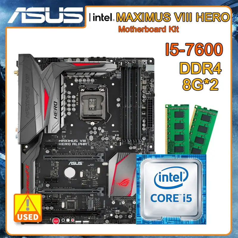 1151 Kit Scheda Madre Asus Maximus Viii Hero + Core I5 6500 Cpu + Ddr4 Ram 8G * 2 Intel Z170 Set Scheda Madre M.2 Usb3.1 Atx
