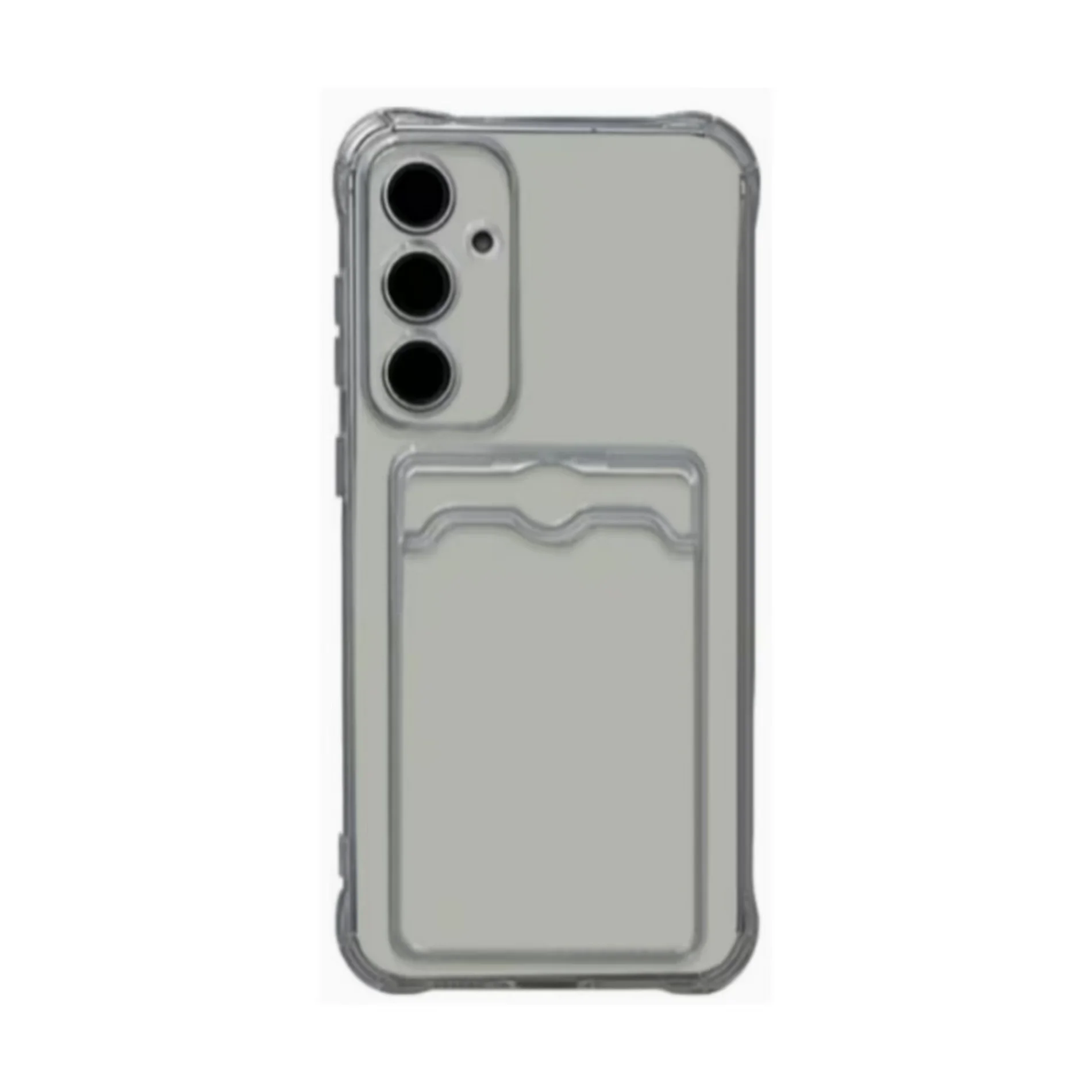Durable Clear Silicone Card Holder Phone Case - Shockproof & Soft Design