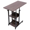 C-Shaped Side Table Adjustable, Height Adjustable C Table with Wheels and Storage Shelves for Couch Bed Recliner Density Board 2