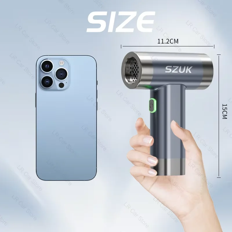 Portable Vacuum Cleaner 150000RPM Turbofan Air Blower Mini Turbo Jet Fan Brushless Motor Handheld Duct Fan Portable Charging Cleaning Car Vacuum Cleaner