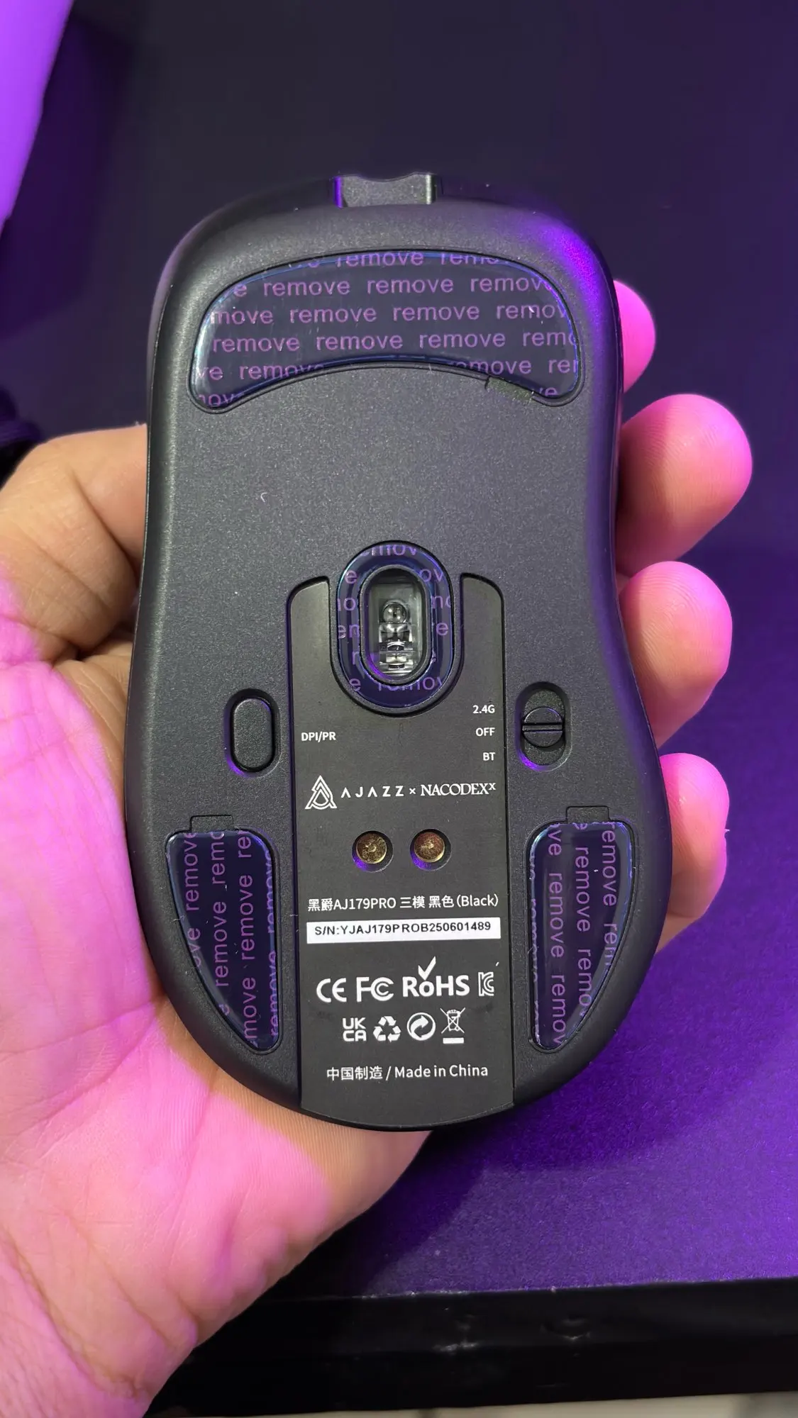 AJAZZ AJ179 PRO PAW3395 Mouse para jogos sem fio com base de