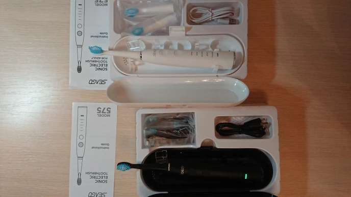 SEAGO SG-575 Szczoteczka soniczna | 5 końcówek | etui podróżne photo review