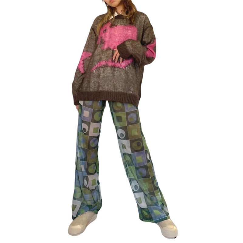 Sweater Pentagram Pattern Long Sleeve Tops y2k Aesthetic Grunge Fairycore Hollow Out Crochet Clothes 2000s Knitwear 16 Sweater Pentagram Pattern Long Sleeve Tops y2k Aesthetic Grunge Fairycore Hollow Out Crochet Clothes 2000s Knitwear