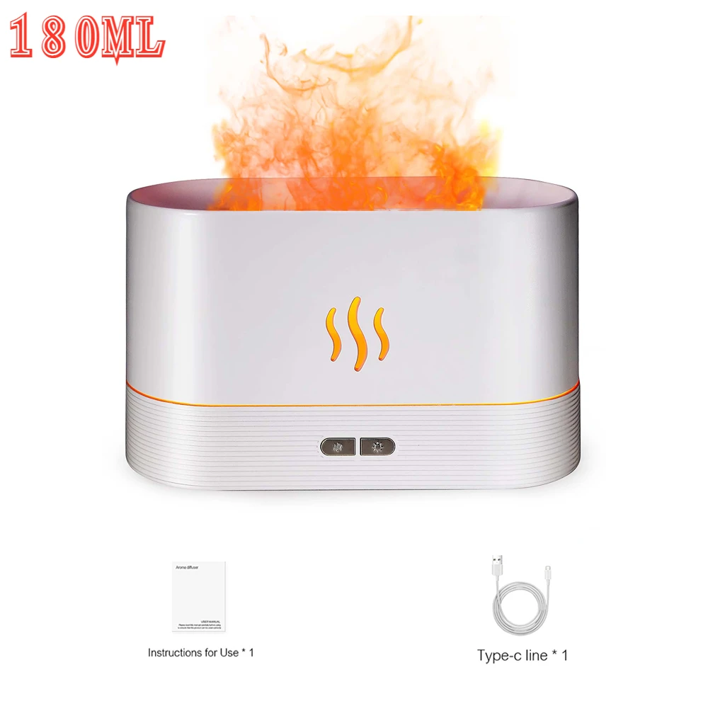 Depulat Flame Aromatherapy air Diffuser Portable Silent Flame lamp Air  Diffuser Sprayer Atomizer Aromatherapy Machine no Water Automatic Shutdown