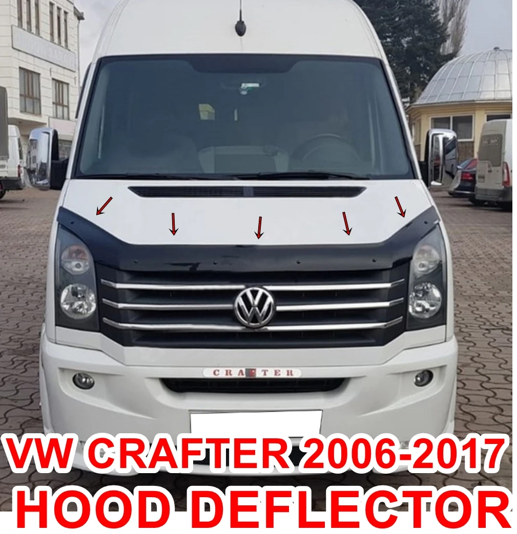 Per Volkswagen Crafter 2006 2017 Anteriore Bug Shield Hood Deflector Guard Protezione Del Cofano Accessorio Per Auto Adesivo Per Lo Styling Dell'Auto