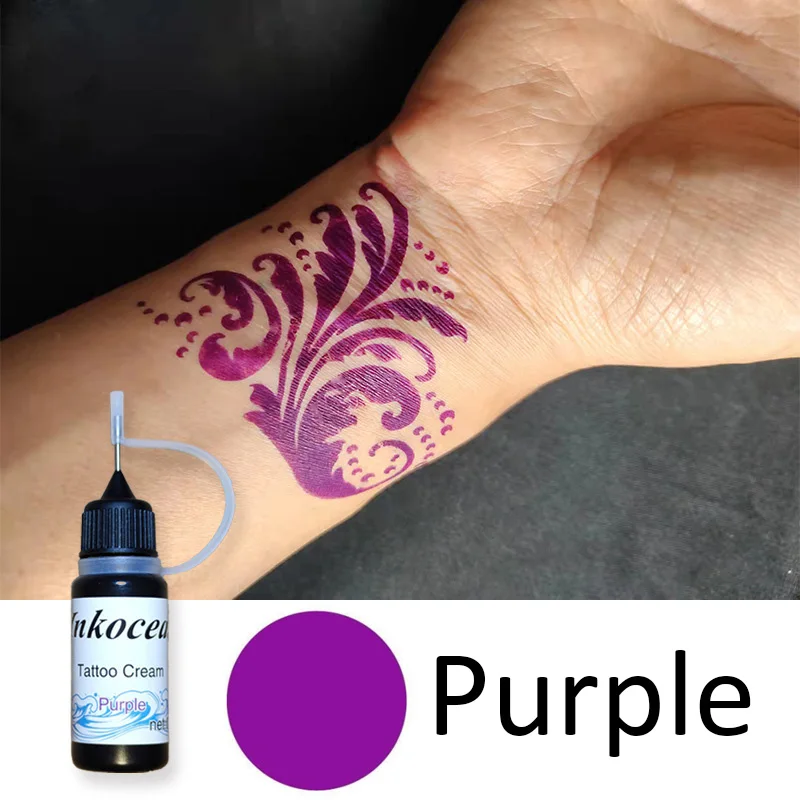 Temporary Tattoo Ink 10ml Liquid Tattoo Paste Black Brown Red Brown henna cones For Temporary Sticker Body Paint tattoo ink