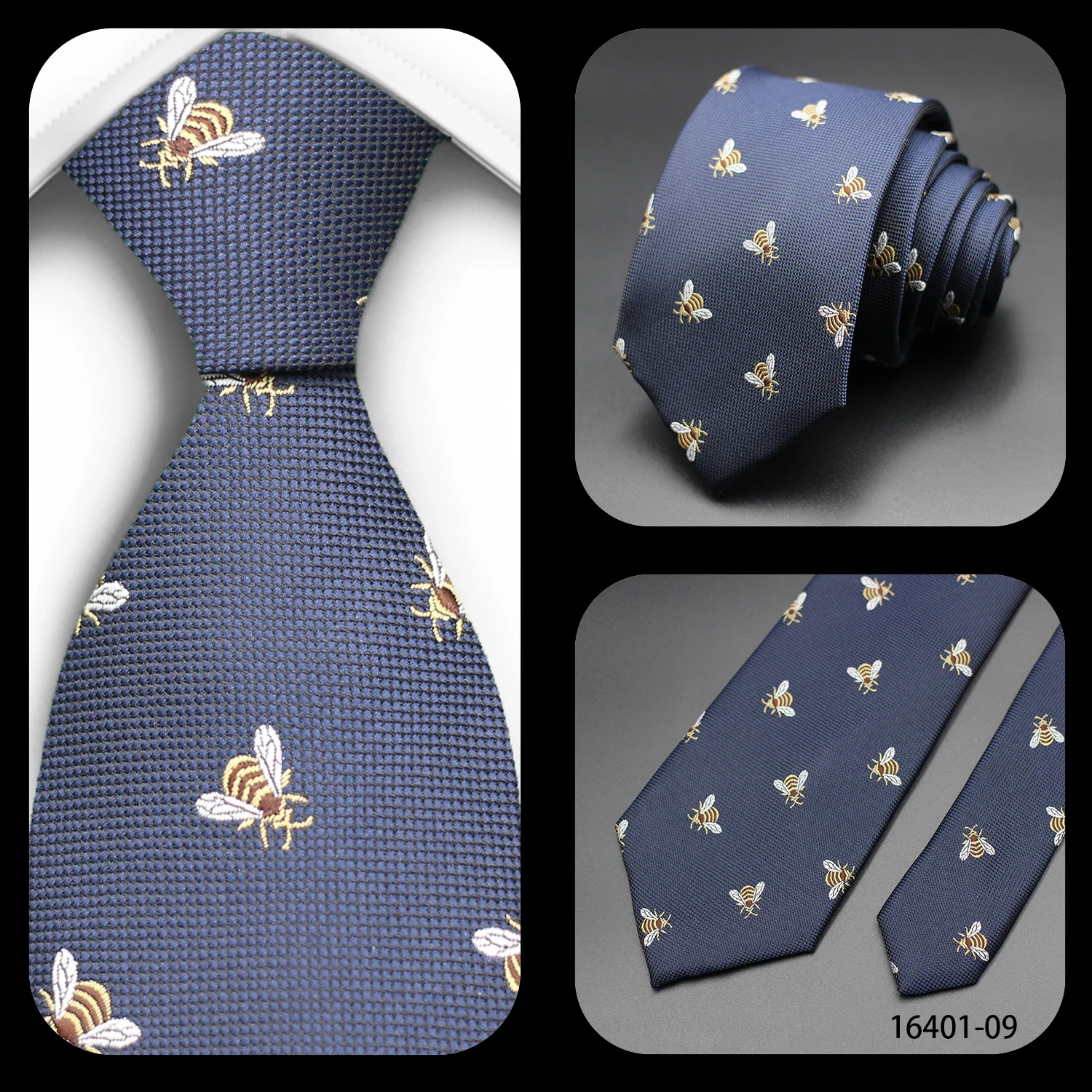 Herren-Luxus-Krawatte für Herren, Corbata, 7 cm, hochwertige Tiere, Früchte, Jacquard-Druck-Krawatte, Hochzeitsaccessoires, Business-Mode-Krawatten – Detail 8