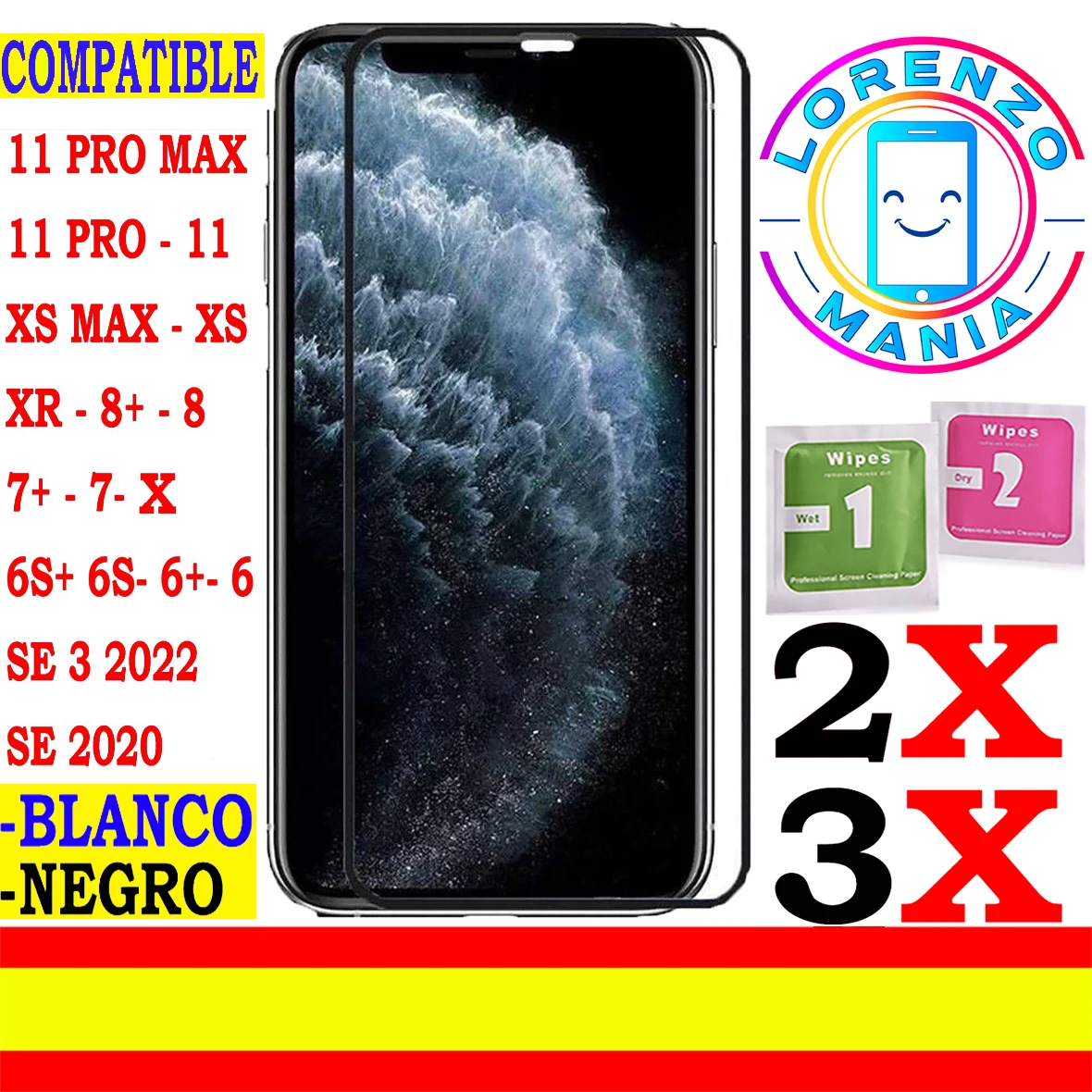 Proteggi Schermo In Vetro Temperato Compatibile Apple Iphone 11 Pro Max 11 Pro 11 Xs Max Xs Xs Xr X 8 Plus 8 7 Plus 7 S Plus 7 6S Plus, 6S Plus, 6 Plu