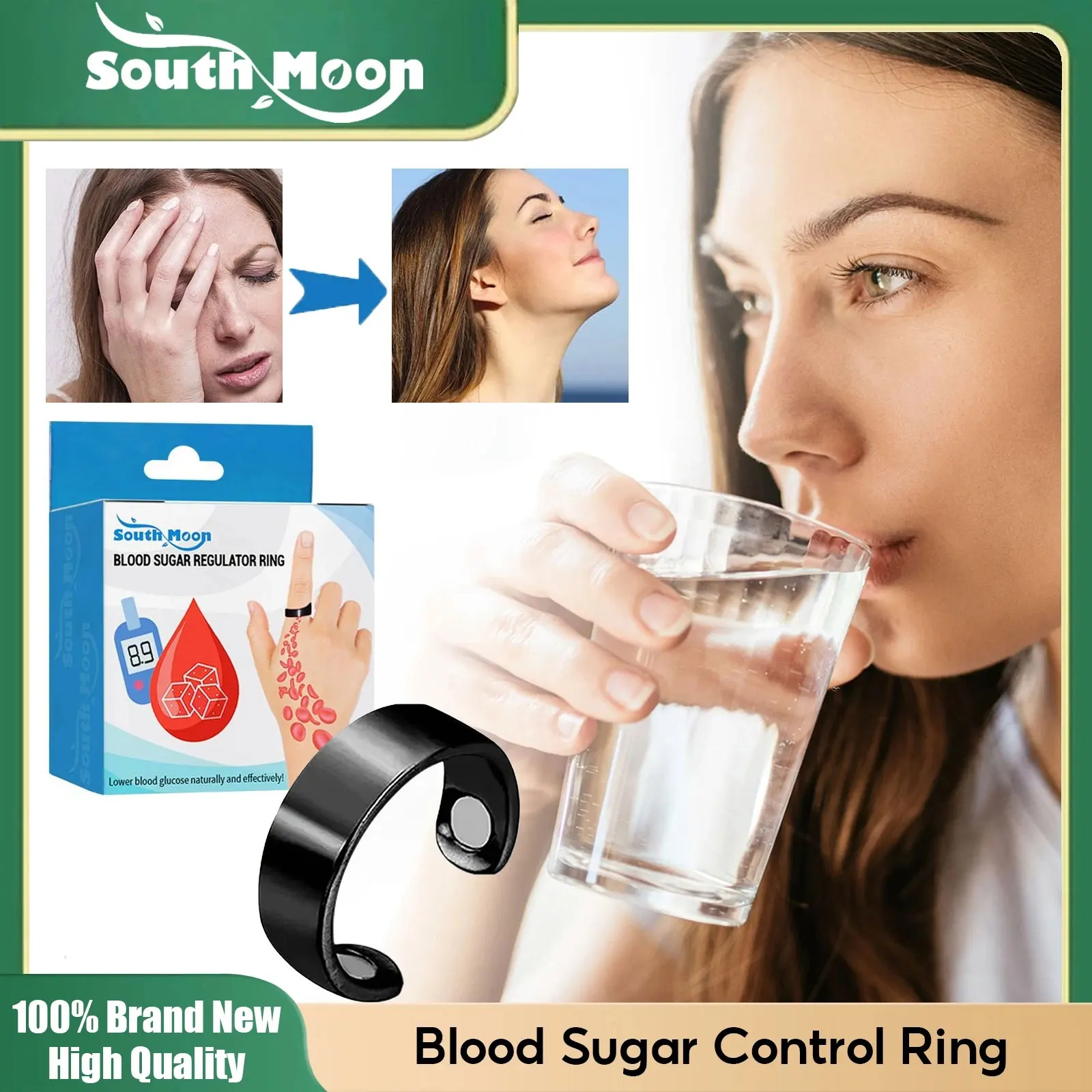 Blood Sugar Control Ring Relieve Diabetes Anti Hypertension Stabilize