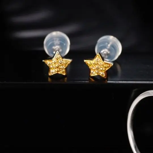

MADALENA SARARA 0.1ct Diamond Women Star Stud Earrings 18K White Gold Made Simple Jewelry