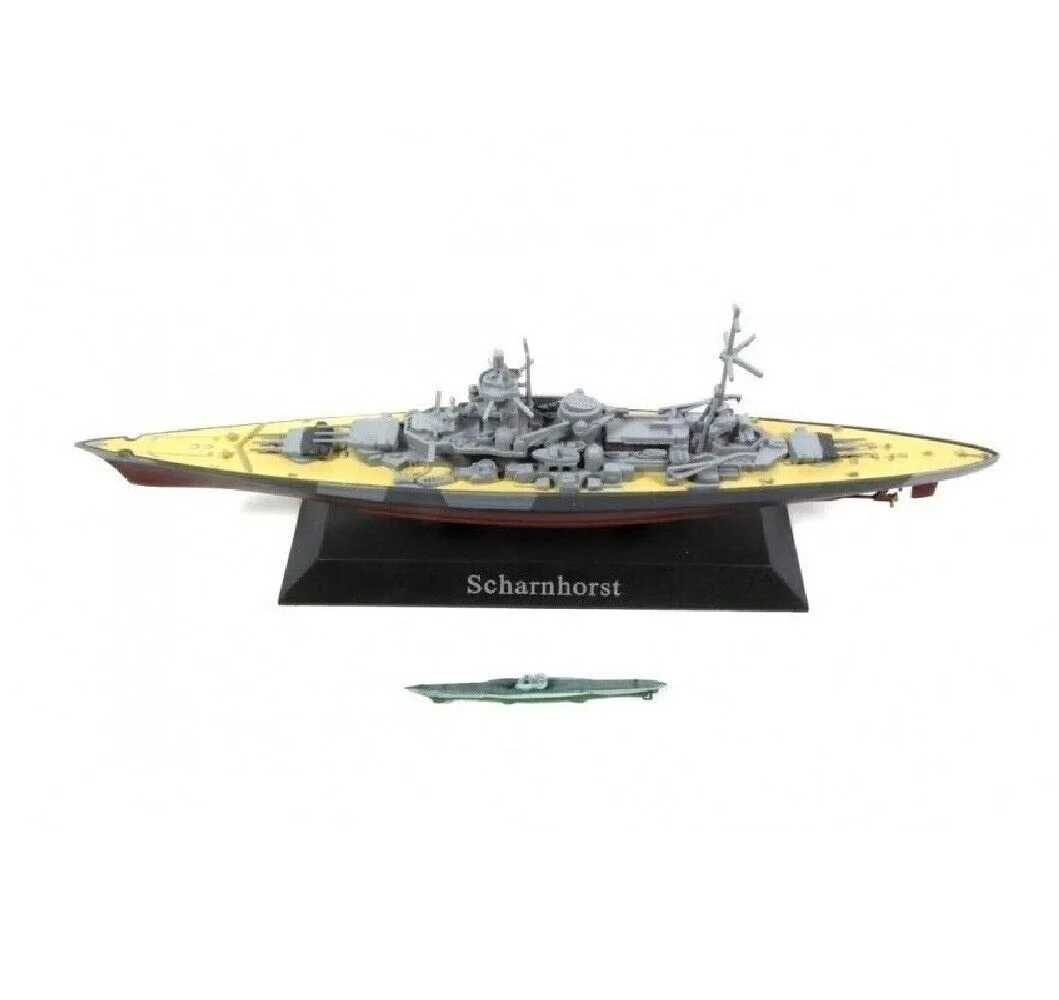 Deagostini Warship Scharnhorst Miniature Diecast Collectible 1:1250 Scale Aporx 9-12 Cms Krigsschiffe Collection Barche German Krigsmarine 1935-45 Bli