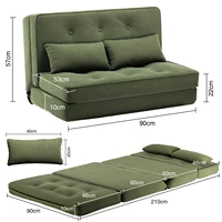 COMHOMA Диван-кровать Спальный диван Маленькая кровать 2ER Мини-кровать Диван 6-ступенчатая регулируемая спинка, гостиная, спальня — изображение 6