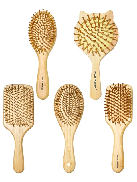 Bamboo Hair Brush - Natural Wooden Anti-Static Comb & Scalp Massager, Air Cushion Design for Detangling (Women/Men) 1