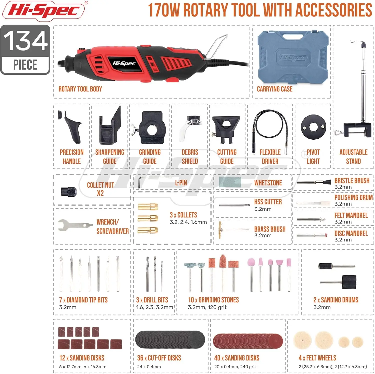 134-Piece Corded Rotary Kit 3