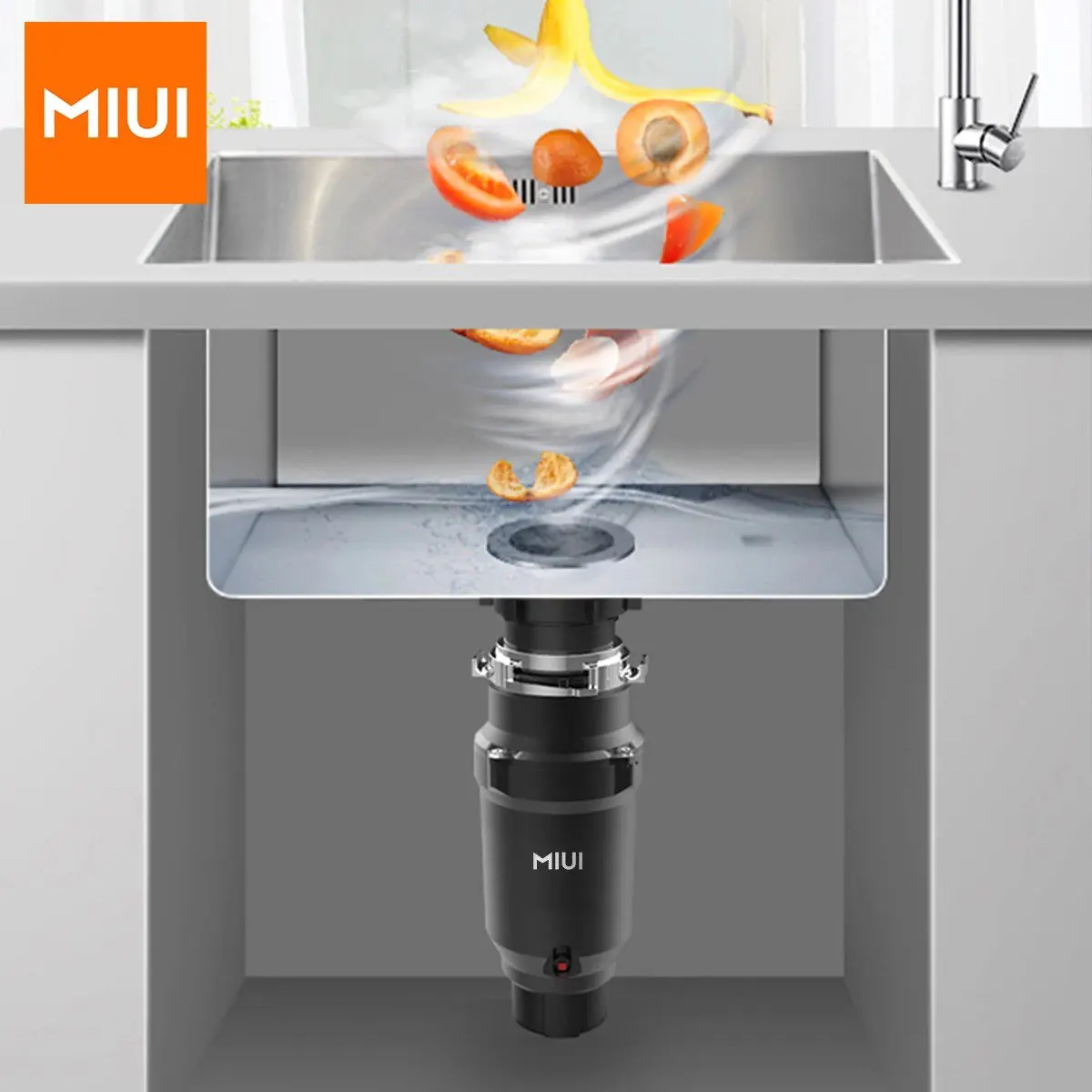 MIUI Continuous Feed Garbage Disposal with Sound Reduction,1/2 HP Food Waste Disposer with Stainless Steel Grinding System photo review