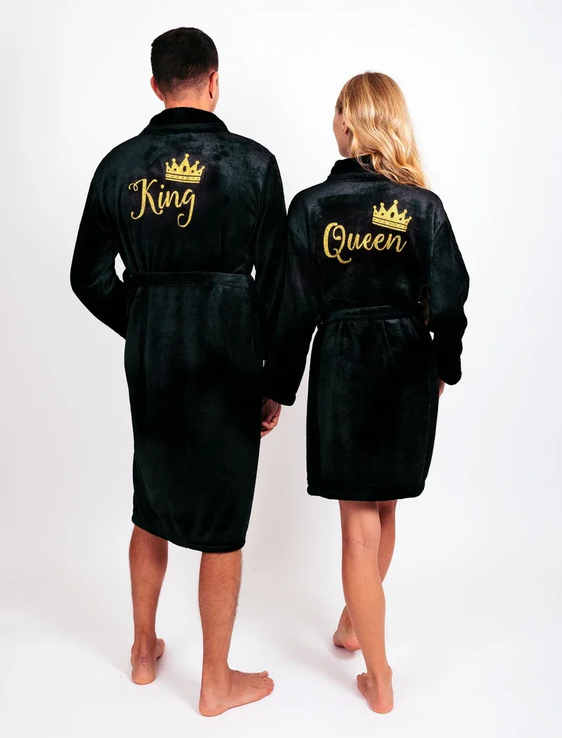 Bathrobes Peignoir Couple King Queen Peignoirs Assortis En