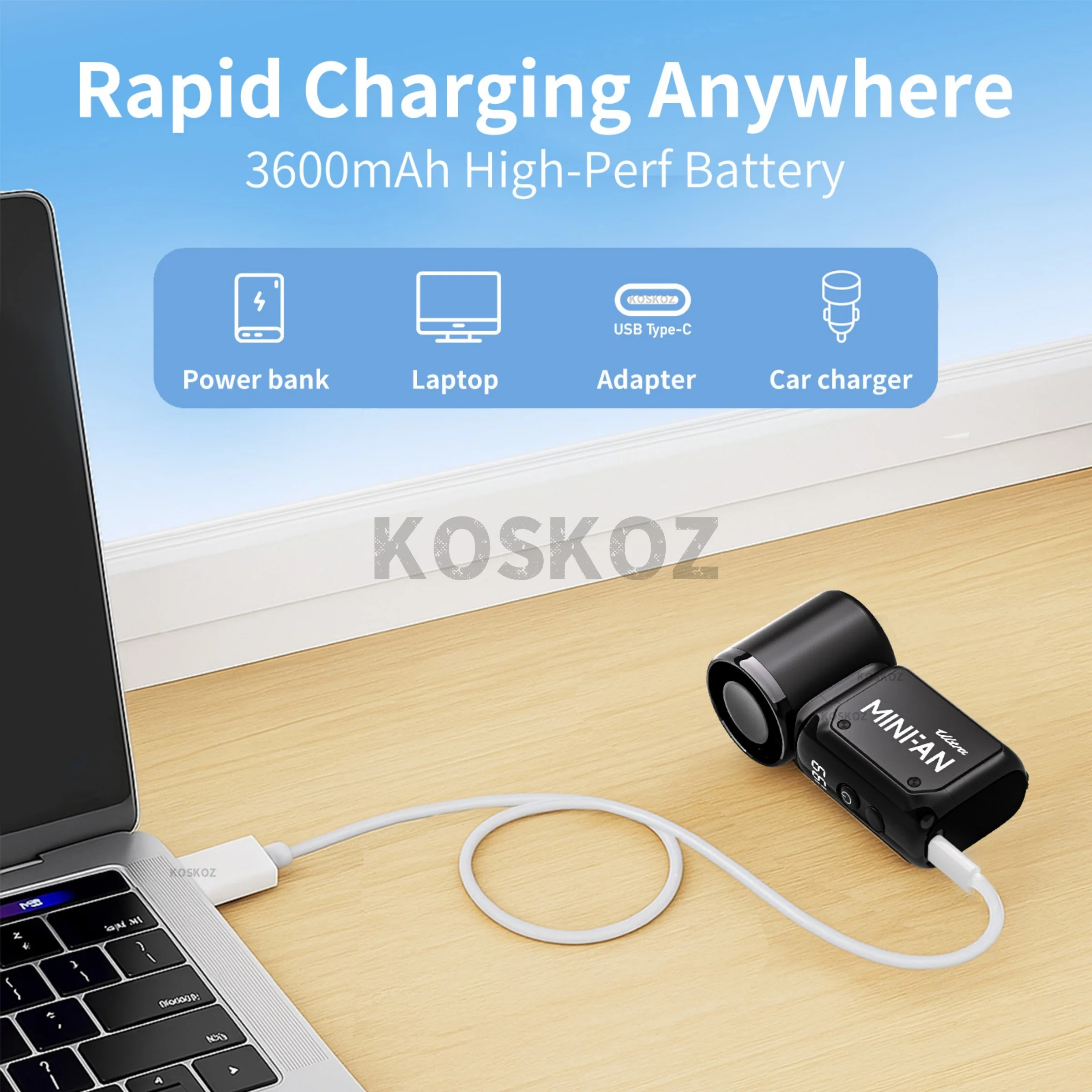 Compact USB Rechargeable Handheld Fan – Portable Pocket Design for Travel, Summer, Concerts, and More