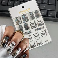 3D Embossed Snake Nail Stickers Black Self-Adhesive Snake Nail Art Stickers Decals Supplies Horror Snakeskin Nail Slider Decor 1