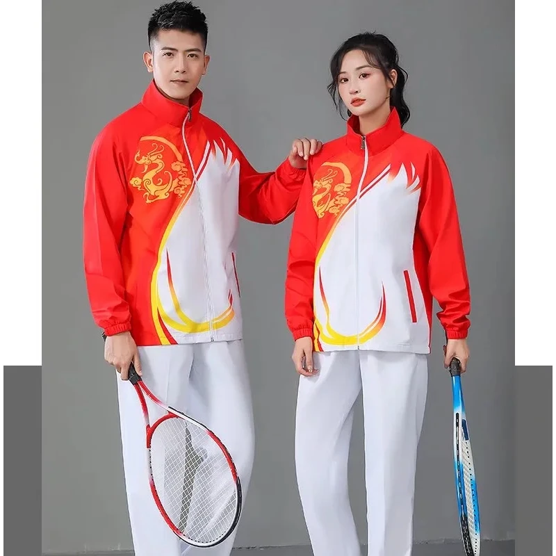 Tennis Set For Men Women Jacket Pants Unisex Badminton Golf Sports Suits Pockets Big Size Plus Size Clothing Quick Dry