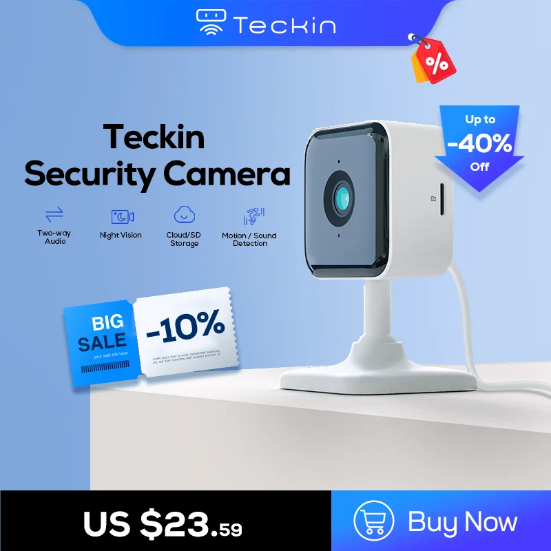 Teckin Cam Indoor Ip Wifi Camera 1080P FHD For Home Security Protection