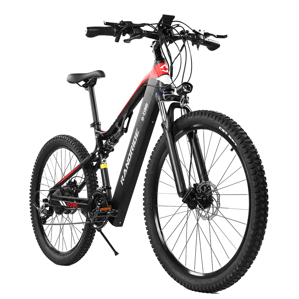 Randride Yg90 Mountain Electric Bike 1000W 48V 17Ah Sospensione Full Ebike Freno Idraulico 21 Marce Emtb Adult Stock Ue