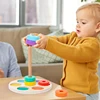 Early education rainbow ring, color cognition enlightenment, hand-eye coordination training, wooden classification column toys 1