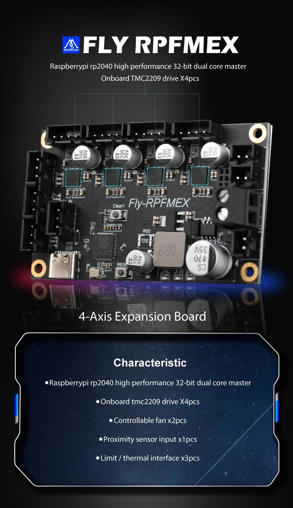 Mellow 64bit fly-gemini v2 placa dupla chips