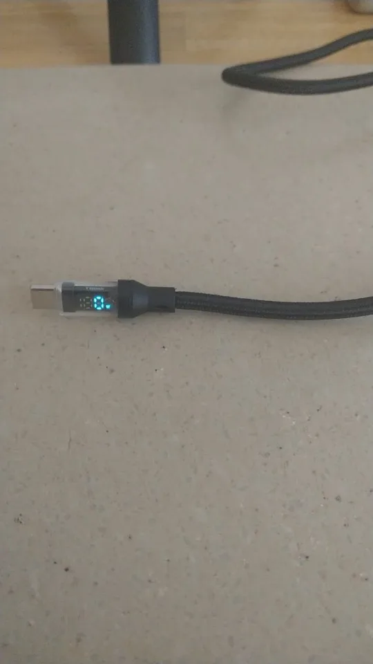 120W USB Phone Super Fast Charging Cable With LED Display 100W Type-C To Type-C Data Cord photo review