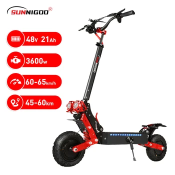 Scooter elettrici 3600W Doppio motore 48V21Ah con indicatori di direzione EScooter 11" Pneumatico fuoristrada Freni a doppio disco ad alta sospensione E-Scooter