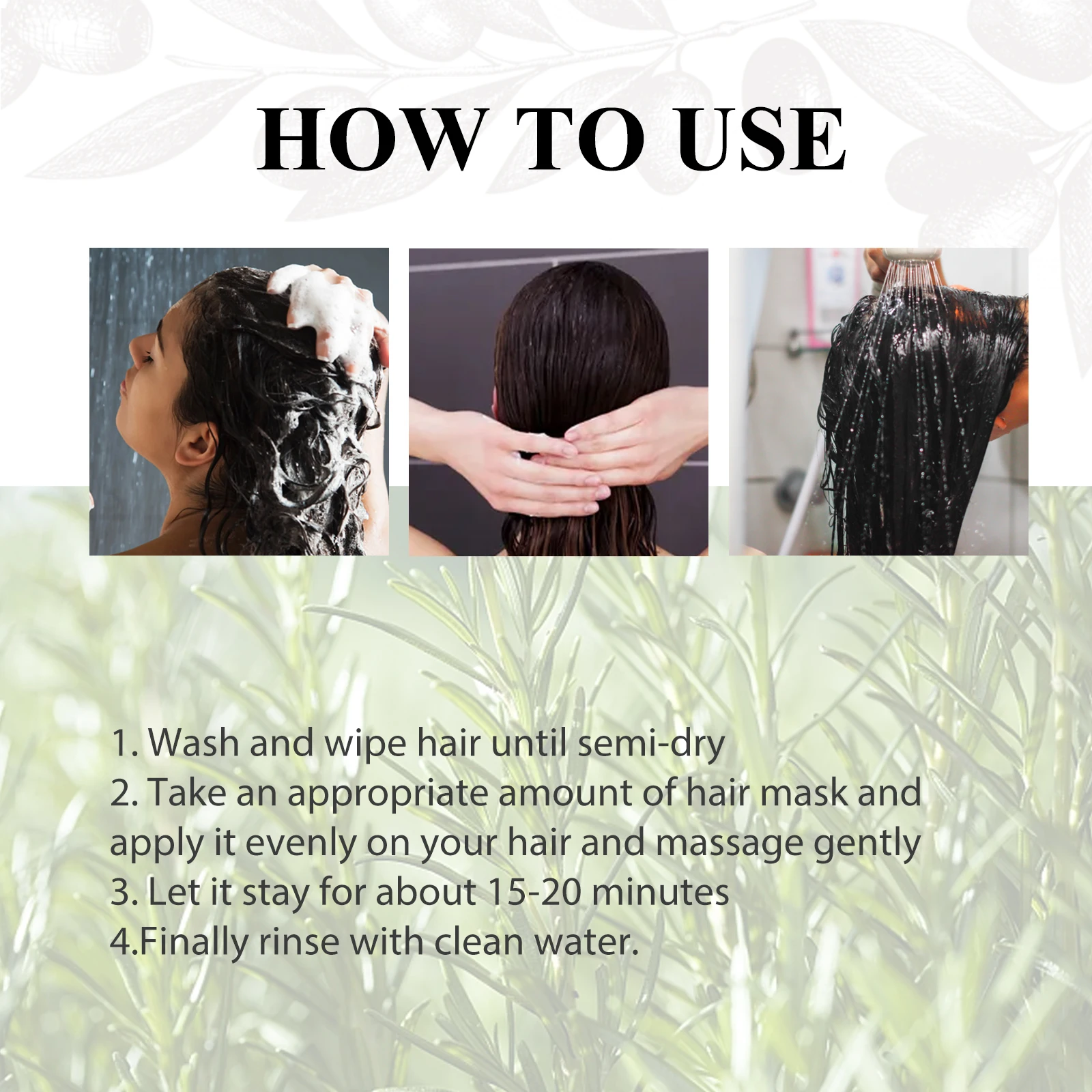 EELHOE Rosemary Hair Mask Deeply Nourishing Reduce Dryness Repair Damaged Hair Anti-frizzing Strengthening Hair Care Mask